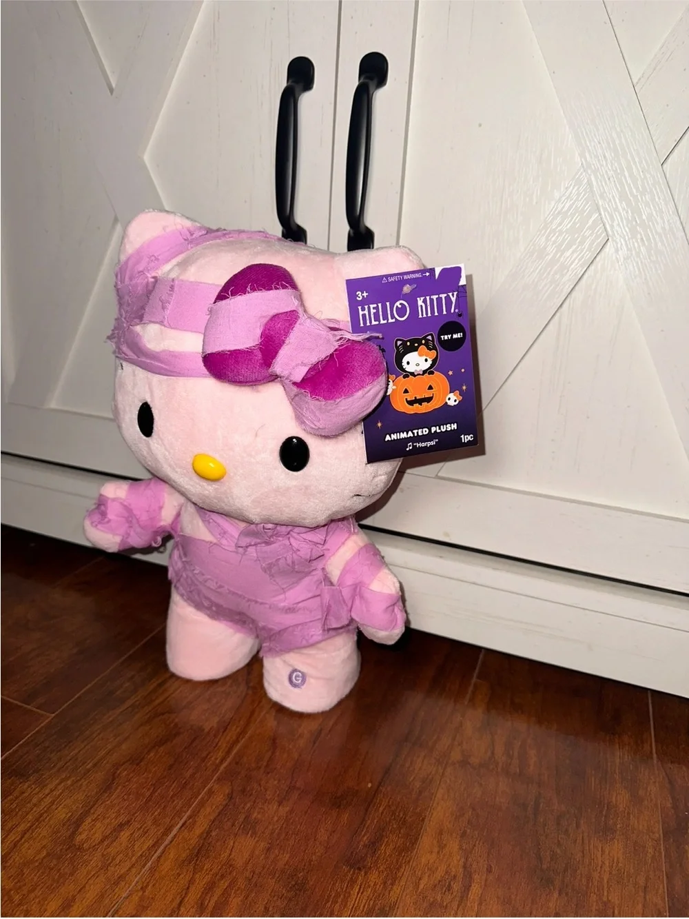 Hello Kitty Halloween Plush Greeter with Pink & Purple Mummy Costume